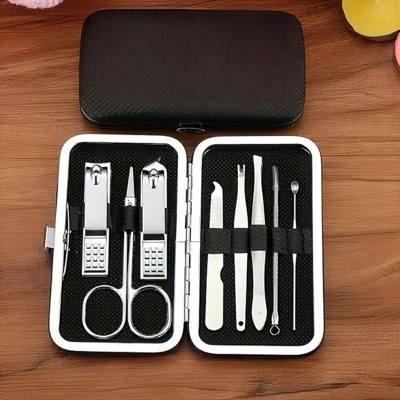 Manicure Set 8 In 1 Stainless Steel Professional Pedicure Kit Nail 8 in 1 Unisex - Picture 1 of 4